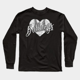 Bulldogs Baseball Softball High School Team Mascot Mom Long Sleeve T-Shirt